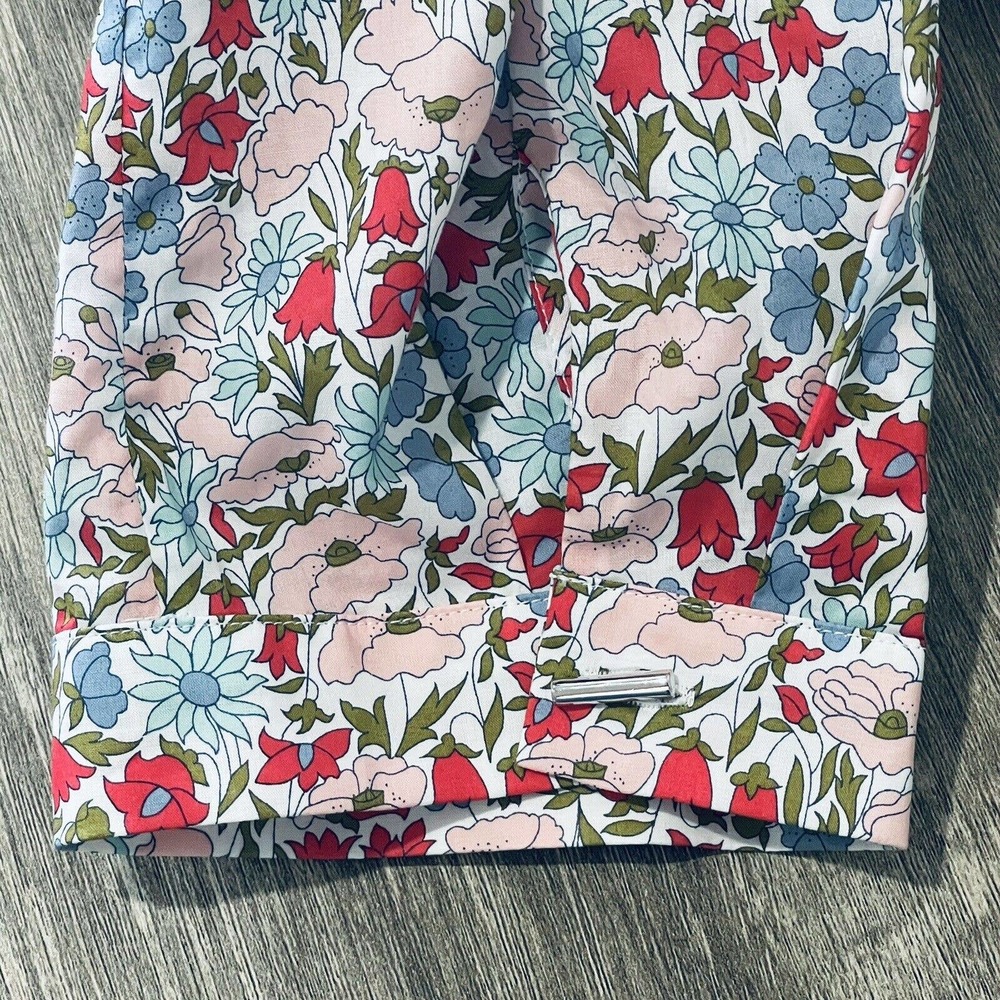 Bagutta Charlotte Floral Wrap Top Blouse Asian 100% Cotton Women’s 8 Italy EUC - Picture 12 of 15